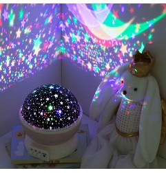 Luz nocturna decorativa led proyeccion estrellas