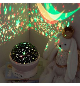 Luz nocturna decorativa led proyeccion estrellas