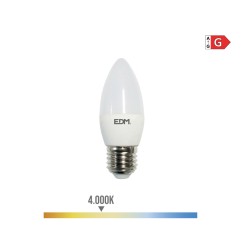 Bombilla vela led e27 5 w 400 lm 4000 k luz dia ø3,5 x 10 cm