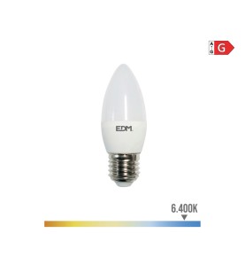 Bombilla vela led e27 5 w 400 lm 6400 k luz fria ø3,5 x 10 cm