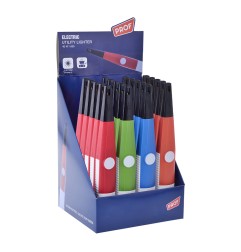 Encendedor multichispa 23,7x3,3x2,7cm colores surtidos funciona con 2xaa (incluidas) euro/u