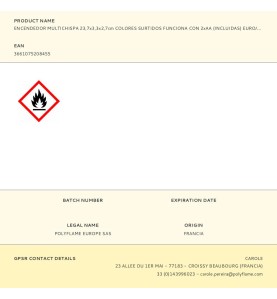 Encendedor multichispa 23,7x3,3x2,7cm colores surtidos funciona con 2xaa (incluidas) euro/u