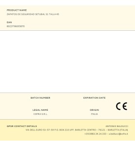 Zapatos de seguridad setubal s1 talla 45