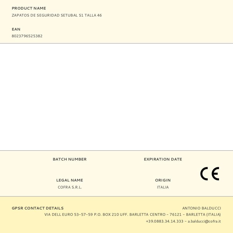 Zapatos de seguridad setubal s1 talla 46