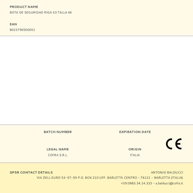 Bota de seguridad riga s3 talla 46