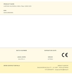 Lampara halogena lineal 78mm 100w 220v