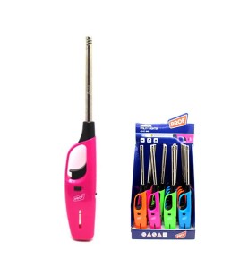 Encendedor modelo fashion longneck bbq 27,3x4x2,5cm recargable colores surtidos euro/u