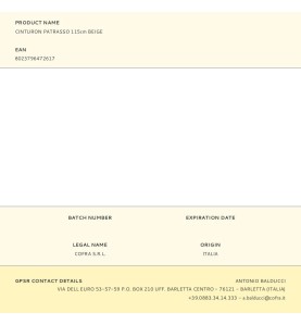 Cinturon patrasso 115cm beige