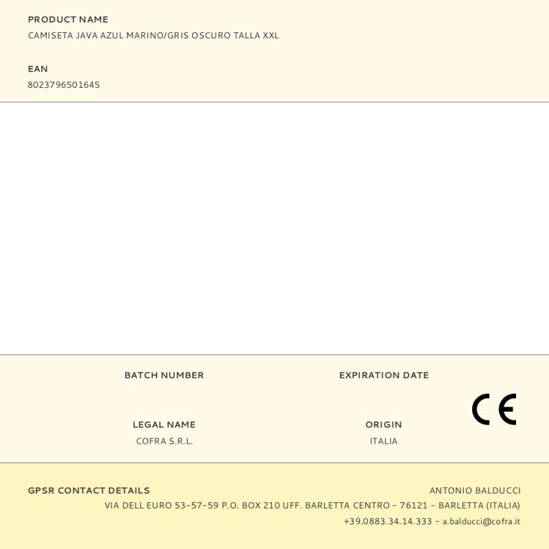 Camiseta java azul marino/gris oscuro talla xxl