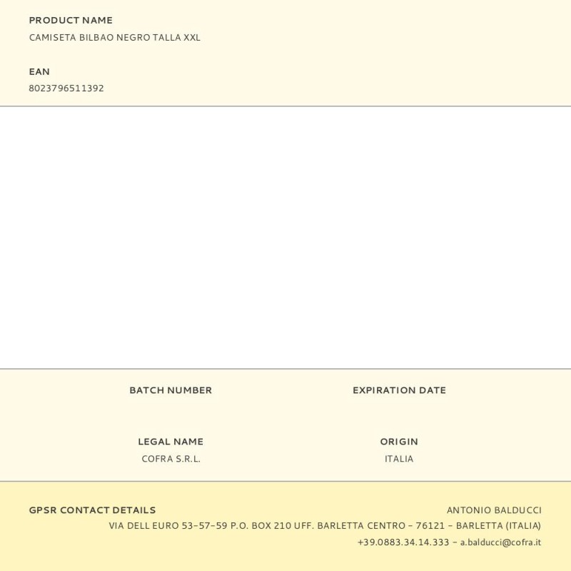 Camiseta bilbao negro talla xxl