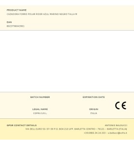 Cazadora forro polar rider azul marino negro talla m