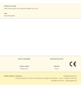 Pantalon kudus azul marino negro talla 52