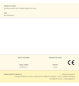 Bermuda kediri azul marino negro talla 50