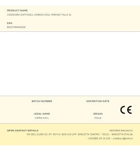 Cazadora softshell vannas azul marino talla xl