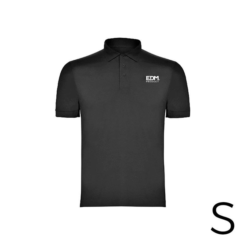 Polo negro talla-s manga corta bordado
