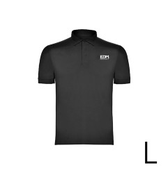 Polo negro talla-l manga corta bordado