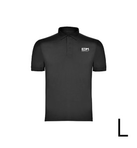 Polo negro talla-l manga corta bordado
