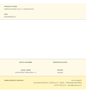 Bermuda negra talla-s serigrafiada