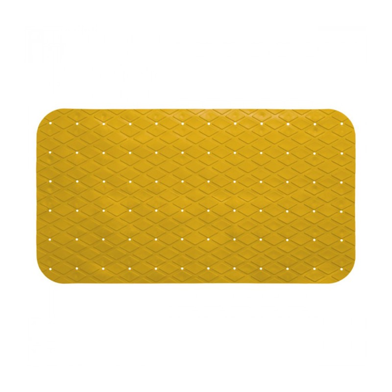 Alfombra de ducha interior rectangular antideslizante mostaza 69 x 39 cm