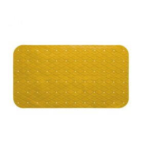 Alfombra de ducha interior rectangular antideslizante mostaza 69 x 39 cm