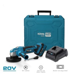 Kit amoladora 20 v con 1 bateria 4.0ah y cargador 08772. 28,9 x 27 cm. pro series battery