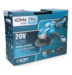 Kit amoladora 20 v con 1 bateria 4.0ah y cargador 08772. 28,9 x 27 cm. pro series battery