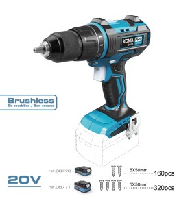 Taladro percutor / atornillador brushless 20 v (sin batería ni cargador)