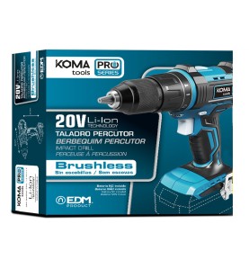 Taladro percutor / atornillador brushless 20 v (sin batería ni cargador)