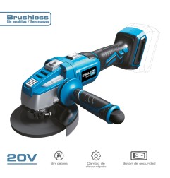 Amoladora brushless 20v (sin batería ni cargador) ø125 mm 37,5 x 12 cm