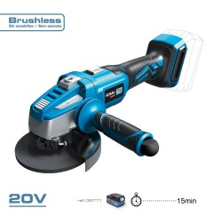 Amoladora brushless 20v (sin batería ni cargador) ø125 mm 37,5 x 12 cm
