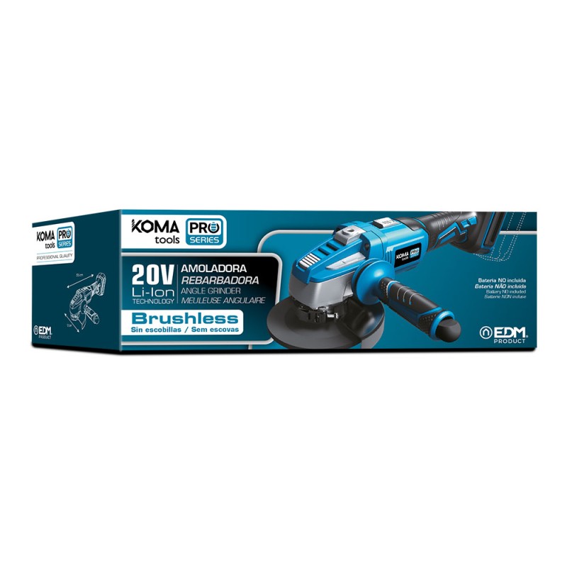 Amoladora brushless 20v (sin batería ni cargador) ø125 mm 37,5 x 12 cm