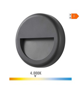 Aplique led redondo 6 w 570 lm 4000 k luz dia ip65 ø14 x 2,8 cm
