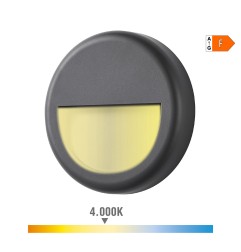 Aplique led redondo 6 w 570 lm 4000 k luz dia ip65 ø14 x 2,8 cm