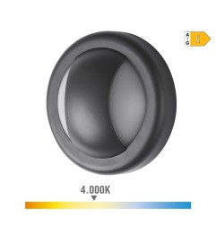 Aplique led redondo 6 w 250 lm 4000 k luz dia ip65 ø14 x 5,7 cm
