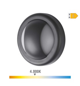 Aplique led redondo 6 w 250 lm 4000 k luz dia ip65 ø14 x 5,7 cm