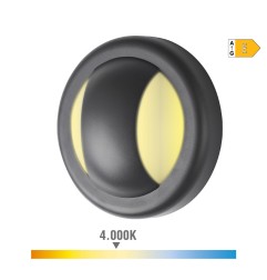 Aplique led redondo 6 w 250 lm 4000 k luz dia ip65 ø14 x 5,7 cm