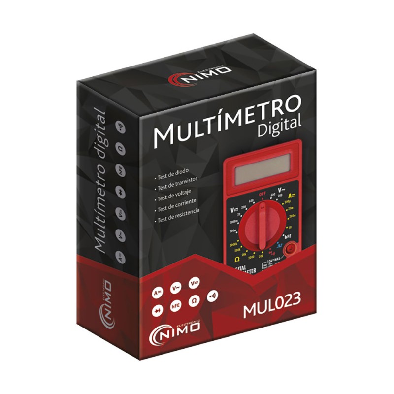 Multimetro digital 3 1/2 digitos cat.ii 600v nimo