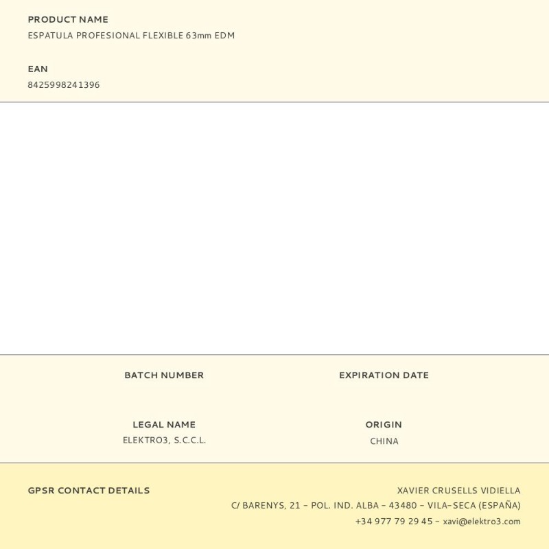 Espatula profesional flexible 63mm edm