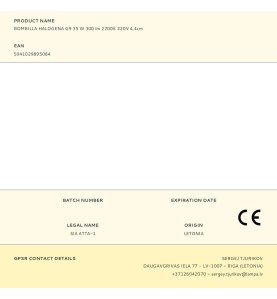 Bombilla halogena g9 35 w 300 lm 2700k 220v 4,4cm