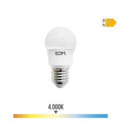 Bombilla esferica led e27 8,5 w 950 lm 4000 k luz dia ø4,5 x 8,6 cm