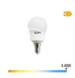 Bombilla esferica led e14 8,5 w 1000 lm 6400 k luz fria ø4,5 x 8,8 cm