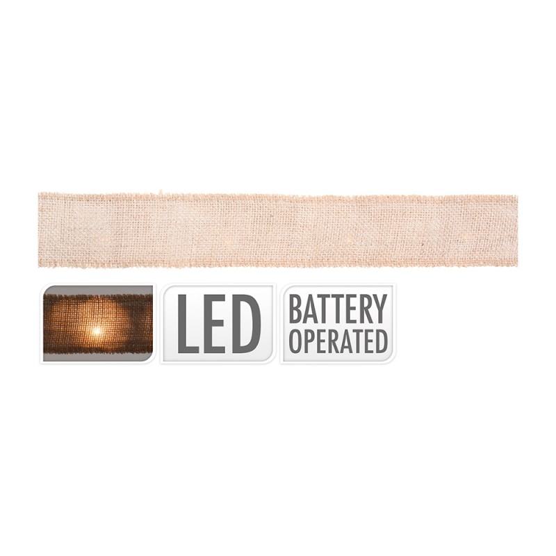 Guirnalda lazo con 20 leds a pilas 2 m x 5 cm 2 x aa
