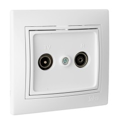 Toma de señal para tv y radio color blanco serie europa solera erp47u