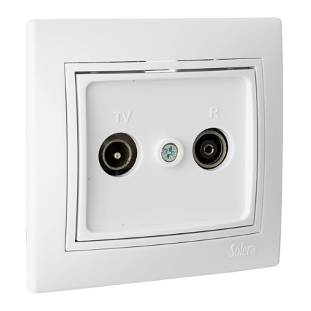Toma de señal para tv y radio color blanco serie europa solera erp47u