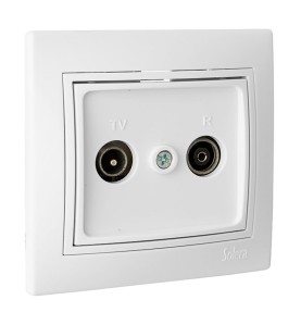 Toma de señal para tv y radio color blanco serie europa solera erp47u