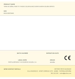 Toma de señal para tv y radio color blanco serie europa solera erp47u