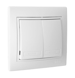Doble conmutador/interruptor 10ax 250v serie europa solera erp12u