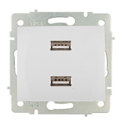 Cargador doble usb 230v 5v 4200ma blanco de empotrar erp2usb serie europa solera erp2usb