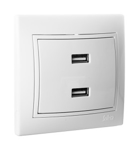 Cargador serie europa doble usb 230v 5v 4200ma serie europa solera erp2usbu