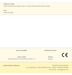 Toma intermedia de señal para tv y radio serie europa solera erp46u